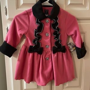 Mack & Co, pink & black Pearl and Rhinestone size. 3t Coat. Tag attached